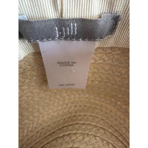 J. Jill Wide Brim Straw Sun Hat With Shells & Fringe Detail - Picture 5 of 5